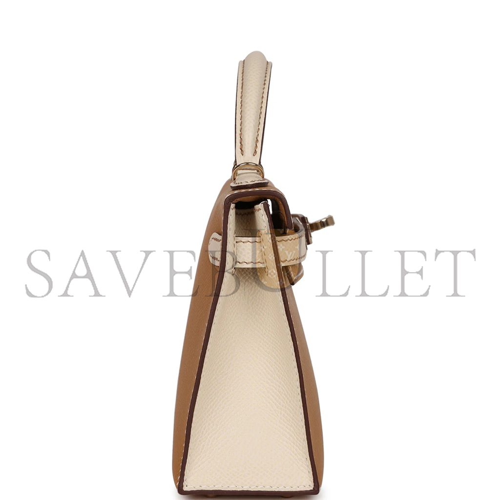 H**mes mini kelly ii epsom biscuit and craie epsom permabrass (19*12*5.5cm)